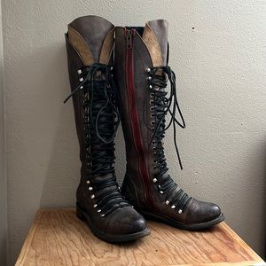 FREEBIRD by Steven knee-high lace-up boots